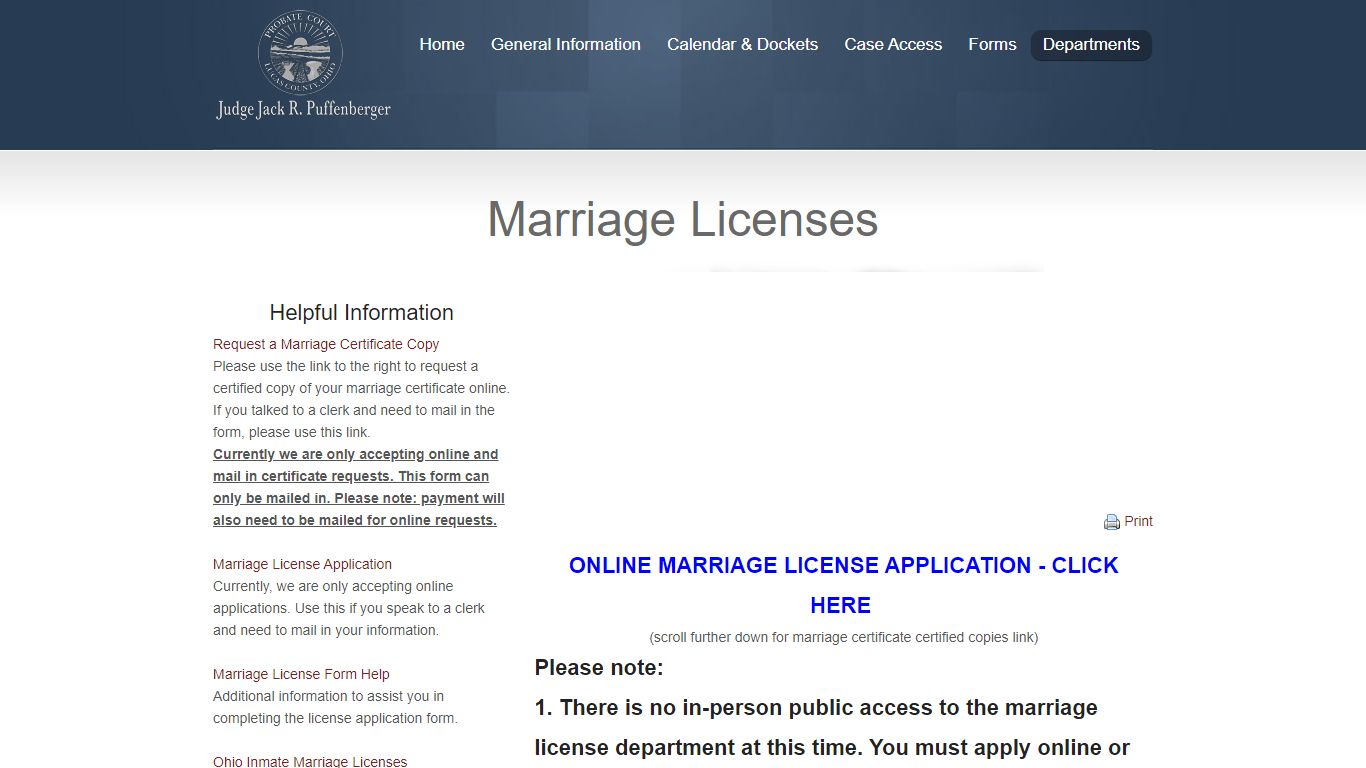 Marriage Licenses - Lucas County Probate Court